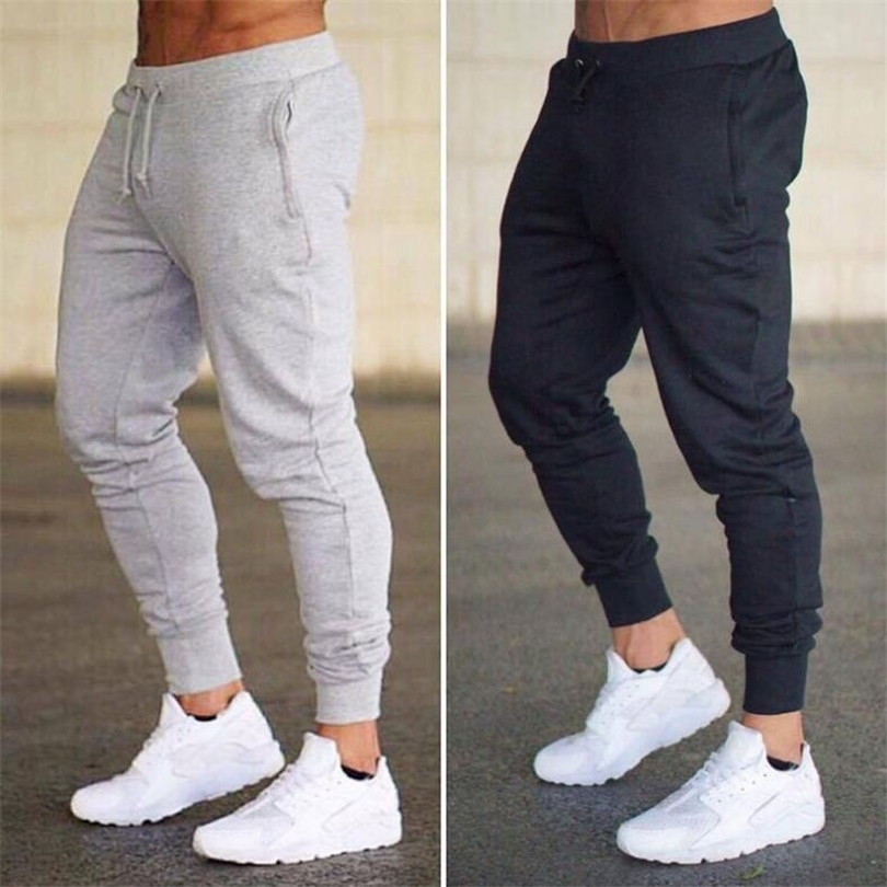 New Sportswear Fitness Pants Casual Polyester Mens Fitness Workout Pants Skinny Sweatpants Trousers Jogger Pants T200319