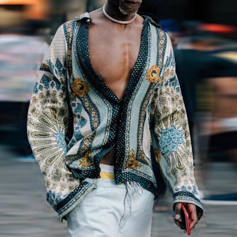 Men's Casual Shirts Men Shirt Printing Long Sleeve Turn Down Collar Ethnic Style Tops Button 2022 Streetwear Camisa Masculina Plus Size -3X, Blue
Men's Casual Shirts Men Shirt Printing Long Sleeve Turn Down Collar Ethnic Style Tops Button 2022 Streetwear Camisa Masculina Plus Size -3X, Blue