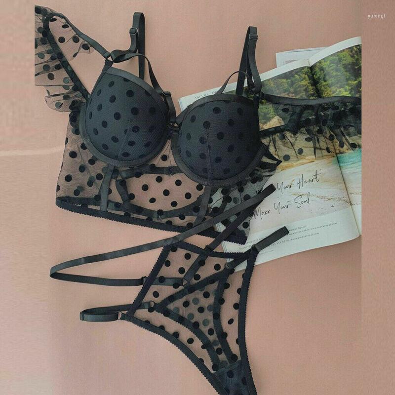Bras Sets Arrival Women Sexy Lingerie Lace Polka Dot Babydoll G-String Dots Ruffles Underwear Sleepwear Nightwear Exotic, Black
Bras Sets Arrival Women Sexy Lingerie Lace Polka Dot Babydoll G-String Dots Ruffles Underwear Sleepwear Nightwear Exotic, Black