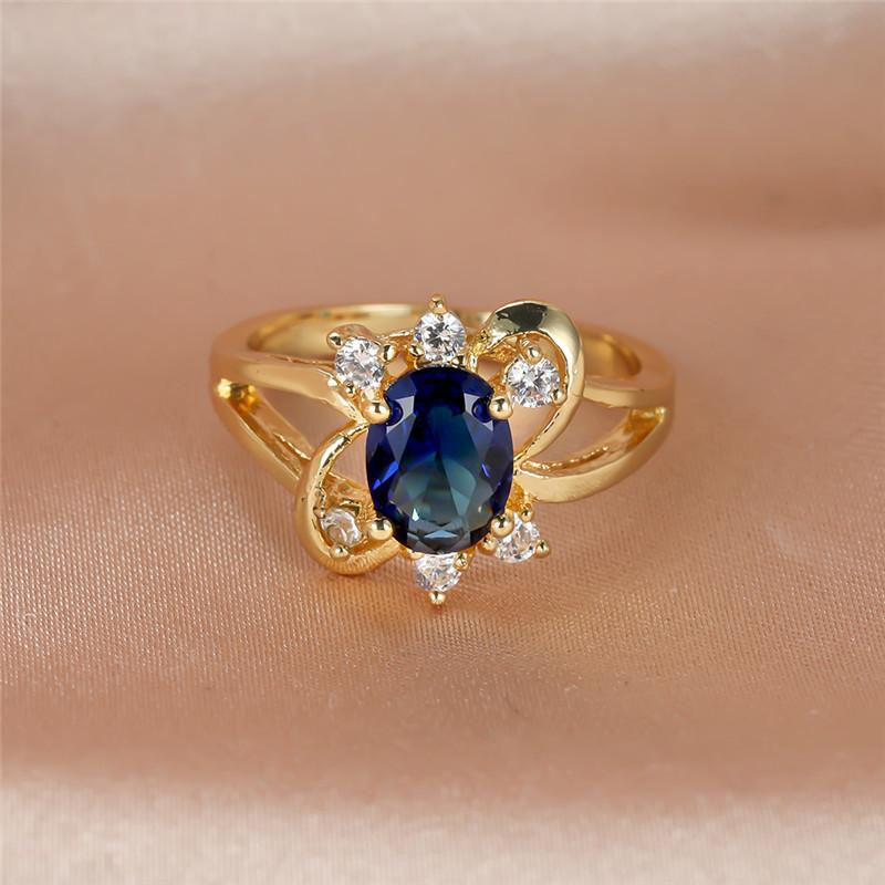 Wedding Rings Luxury Female Blue Crystal Stone Ring 18KT Yellow Gold Color Thin For Women Big Oval Zircon Engagement RingWedding
Wedding Rings Luxury Female Blue Crystal Stone Ring 18KT Yellow Gold Color Thin For Women Big Oval Zircon Engagement RingWedding