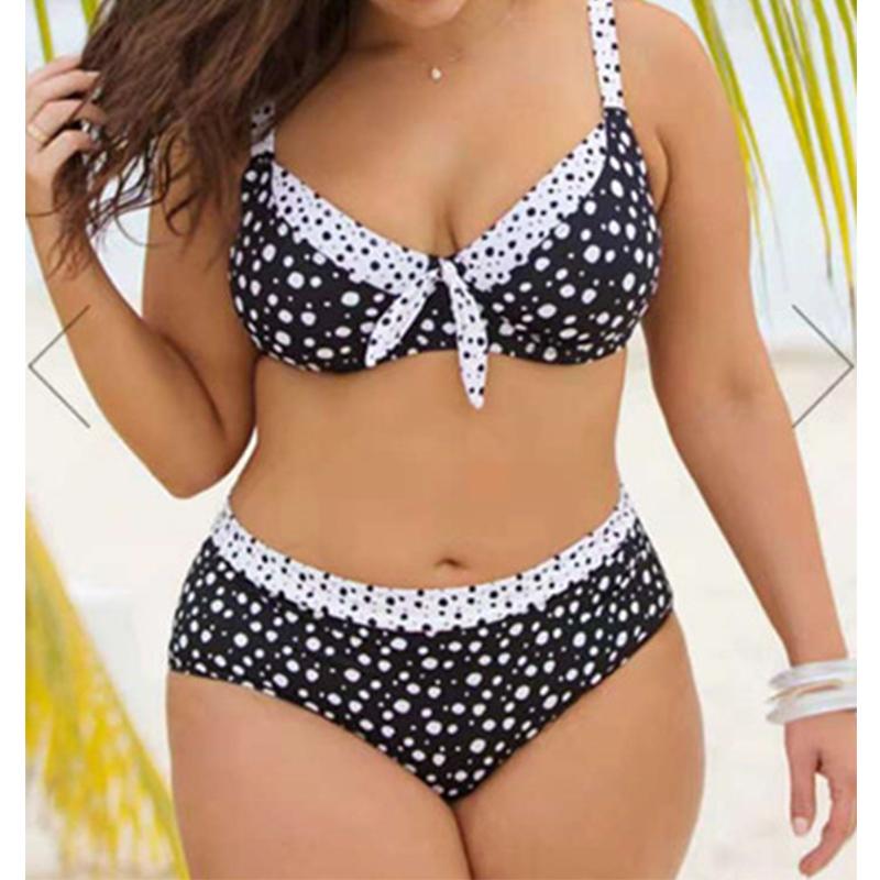 Women's Swimwear 4XL Plus Size Bandage Women Dot Bikini Set Padded Bra Beachwear Split Large Body Swimsuit Bikinis Maillot De Bain, Black
Women's Swimwear 4XL Plus Size Bandage Women Dot Bikini Set Padded Bra Beachwear Split Large Body Swimsuit Bikinis Maillot De Bain, Black
