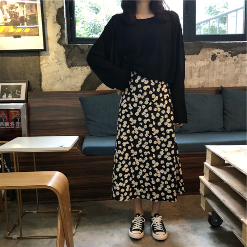 Flower Pattern Casual Fresh Loose Basic Simple College Wind Summer Chiffon Female Women Arrival A-line Skirts 220322
