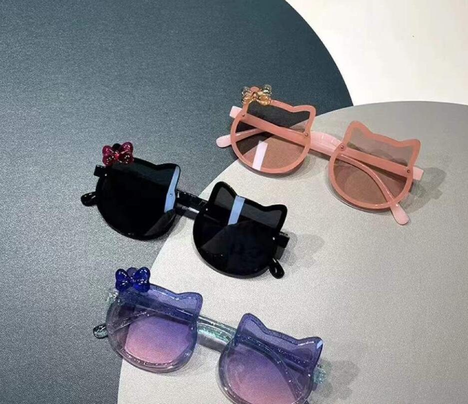 summer Children personality small face cute cat ears princess baby sunshade sunglasses girls and boys Uv protective kid fashion eyewear 6COLORS Z26030