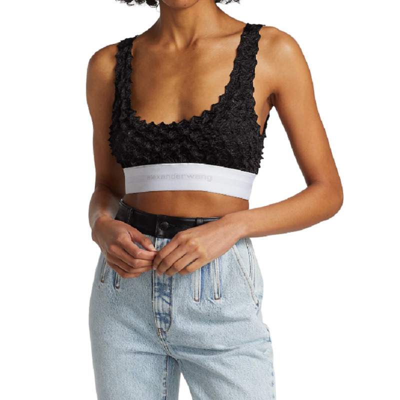 Big-name summer satin tight-fitting women's halter tops sexy vests ladies fashion all-match suspenders bikini bra y2k XL 220325