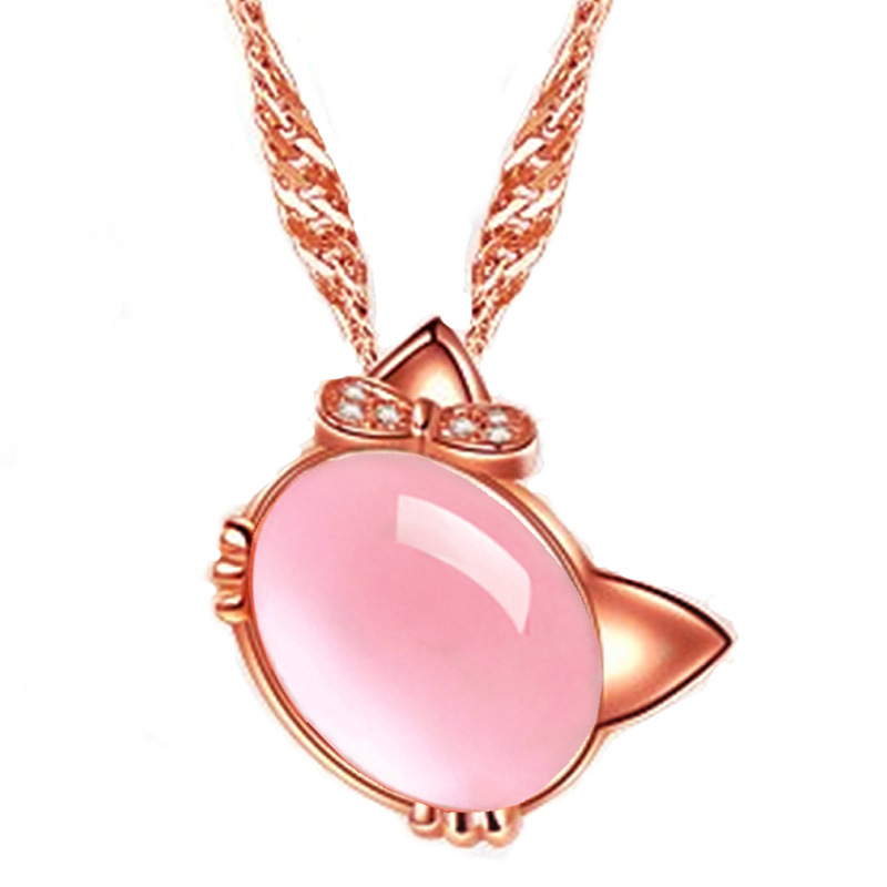 pink crystals necklaces rose quartz hibiscus stone pendant necklace cartoon cat necklace pendant female kitty silver jewelry
pink crystals necklaces rose quartz hibiscus stone pendant necklace cartoon cat necklace pendant female kitty silver jewelry
