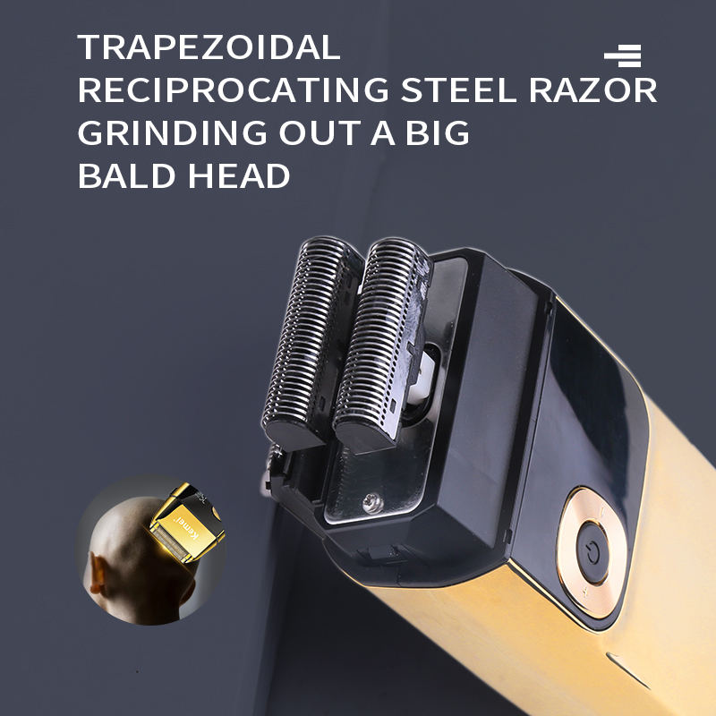 Kemei Pro Electric Foil Shavers for Men Finishing Tool Beard Trimmer Barber Reciprocating Razor LED Waterproof Shave Bald Head 220322