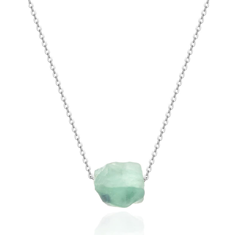 Irregular Natural Stone Crystal Gold Silver Chain Pendant Necklaces For Women Girl Handmade Party Club Decor Jewelry