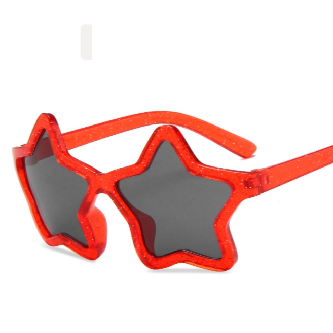 Street beat Fashion Personality Five-pointed Star Children Sunglasses Girl Boy Lovely Tinted Color Plastic Frame Kid Sun Glasses Z260305