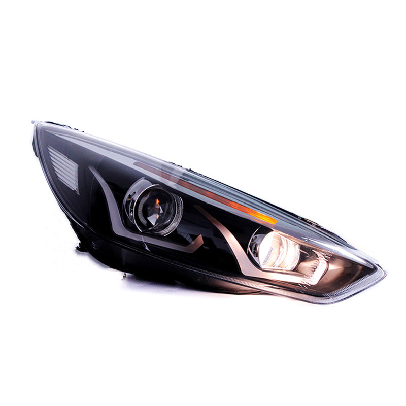 Auto LED Front Lamp For Ford Focus 20 15-20 18 Modified LED Daytime Running Head Lights Angel Eyes Dual Beam Lens Driving Light