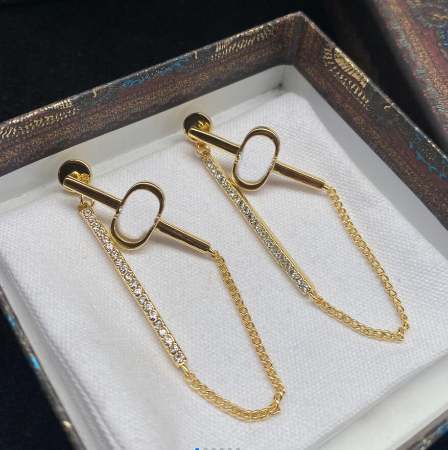 Designer Chain Earrings Eardrop Fashion Diamond Charm Ear Studs Earring Women Lady Party Wedding Jewelry Gift With Box
Designer Chain Earrings Eardrop Fashion Diamond Charm Ear Studs Earring Women Lady Party Wedding Jewelry Gift With Box