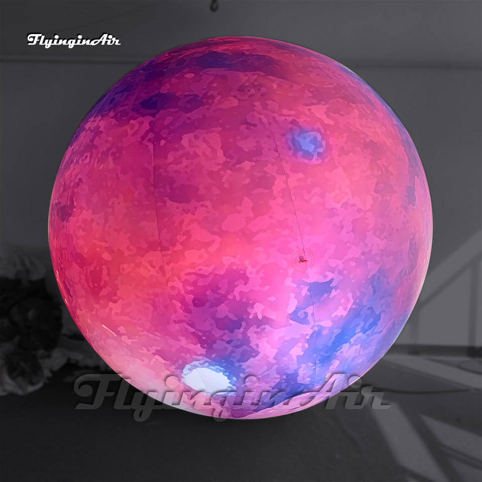 Large Lighting Inflatable Planet Romantic Party Balloon Colorful Printing Sphere LED Ball For Concert Stage And Club Decoration