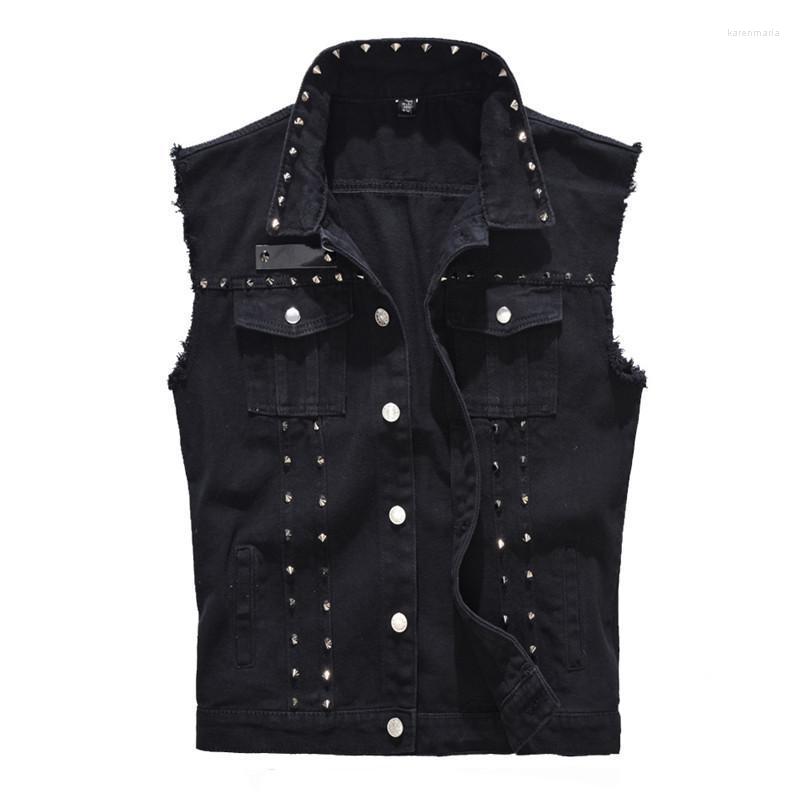 Men's Vests Fashion Punk Style Denim For Men Hi Street Hip Hop Rock Waiscoat With Rivets Streetwear Sleeveless Jacket Big Size Kare22, Black
Men's Vests Fashion Punk Style Denim For Men Hi Street Hip Hop Rock Waiscoat With Rivets Streetwear Sleeveless Jacket Big Size Kare22, Black