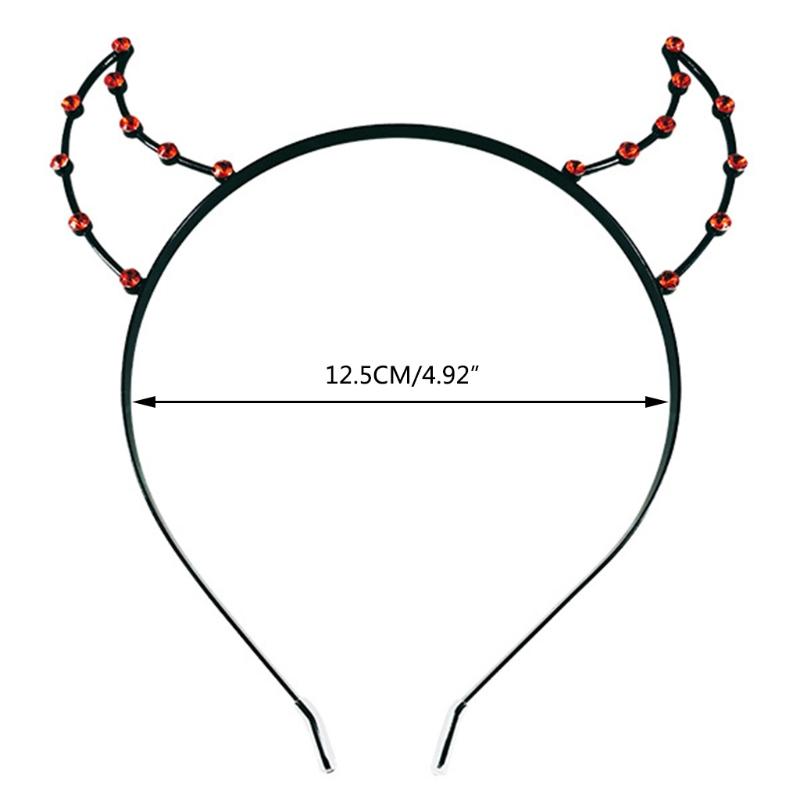 Other Event Party Supplies Devil Horn Headband Rhinestone Headwear For Halloween Wear Hair Band Shiny Birthday Headpiece