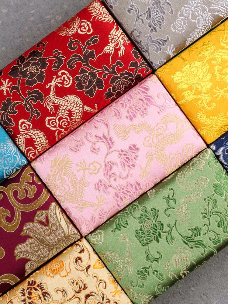 4pcs Cotton Filled Tall Silk Brocade Gift Boxes for Jewelry Packaging Case Decorative Rectangle Crafts Jade Stone Buddha beads Bracelet Storage Box 12