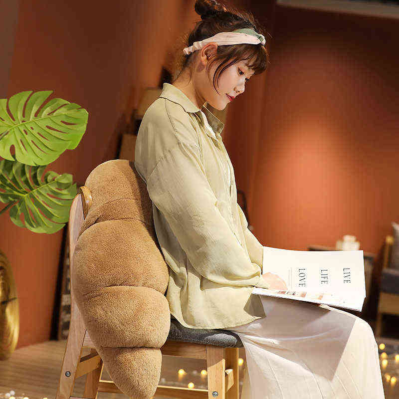 New 18/70cm Kawaii Plush Smile Croissant Pillow Lovely Dolls Stuffed Soft Bread Cushion For Kids Girls Birthday Valentine Gifts z250402