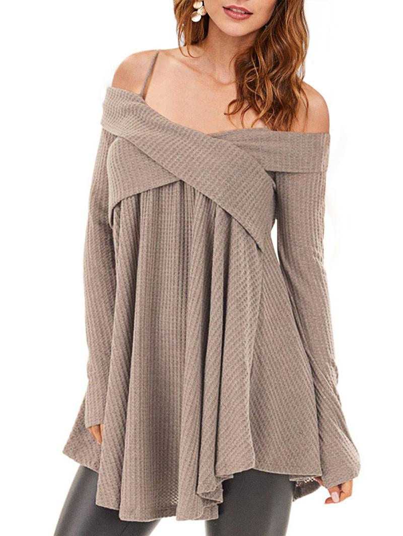 Women's Sweaters Wipalo Cold Shoulder Crisscross Tunic Sweater Casual Solid Spaghetti Strap Long Sleeve Pullover Jumpers Ladies Tops Pull Fe, White;black
Women's Sweaters Wipalo Cold Shoulder Crisscross Tunic Sweater Casual Solid Spaghetti Strap Long Sleeve Pullover Jumpers Ladies Tops Pull Fe, White;black