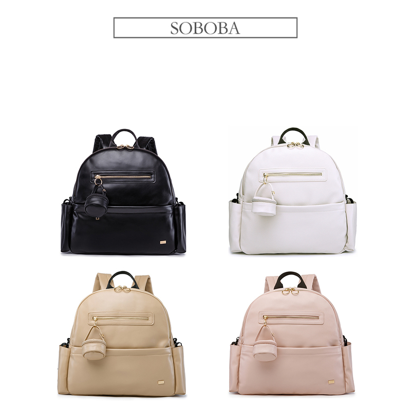 Soboba Diaper Bag for born Baby Smooth Large Capacity Waterproof Nappy Changing Bag with Pacifier Bag Travel Diaper Backpack 220514