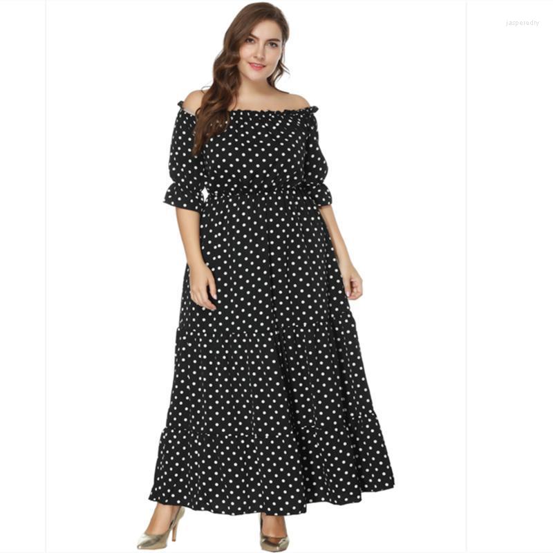 Plus Size Dresses 2022 Summer European And American Style Slash Neck Dot Printed Dress For Women Jasp22, Blue
Plus Size Dresses 2022 Summer European And American Style Slash Neck Dot Printed Dress For Women Jasp22, Blue