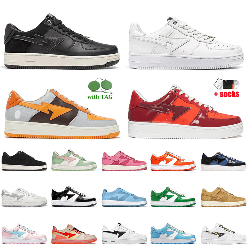 

Highest Quality Sta SK8 Platform Designer Casual Shoes Size 36-45 Women Mens A Bathing Leather Trainers Black Suede Orange Pastel Pink White ABC Camo Runner Sneakers, C63 orange 36-45