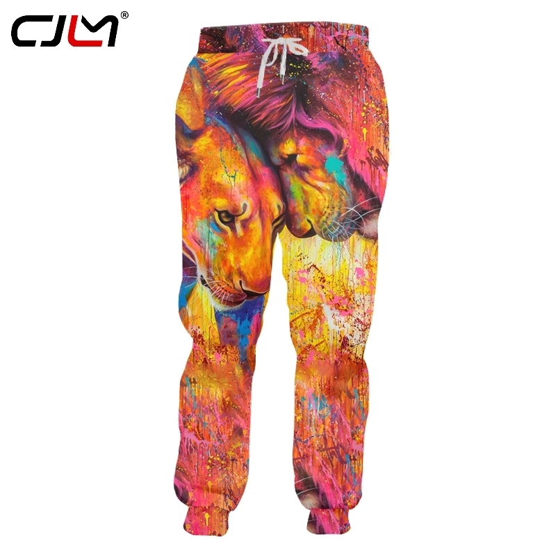 Fashion Man Sweatpants 3D Colorful Lion Funny Streetwear Mens Pants Whole body printing Oversized Trousers 220623