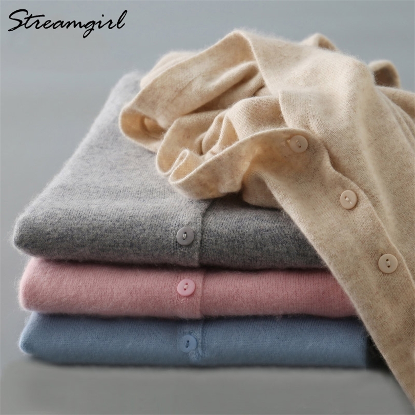 Knitted Cardigan Women Cashmere Wool Female Cardigans Short Black Cardigan Plus Size 2019 Cardigans Big Size Women Tops Spring T200319