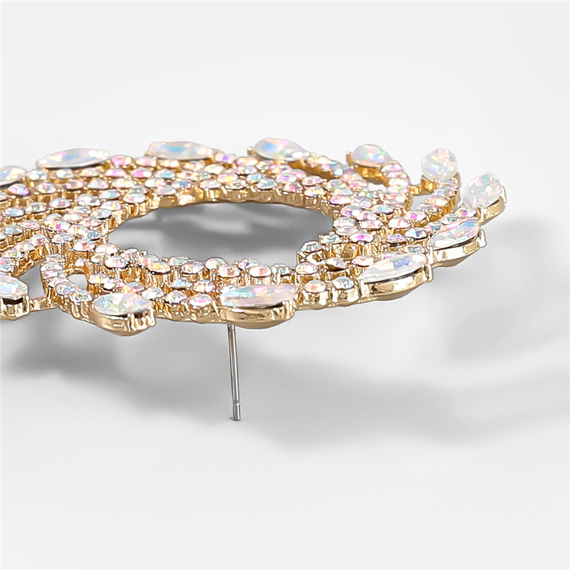 Geometric Studs Drop Earrings Gold Silver Casual Street Party Round Dangles Fashion Metal Crystal Rhinestone Earring Women Statement Charms Jewelry fo