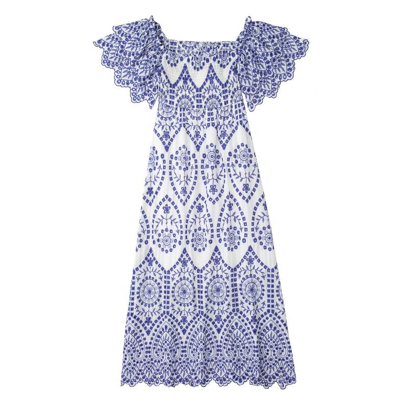 Women's Blouses & Shirts Clothland Women Vintage Embroidery Midi Vestido Hollow Out Short Flying Sleeve Backless Retro Mid Calf Vestidos Muj, As picture
Women's Blouses & Shirts Clothland Women Vintage Embroidery Midi Vestido Hollow Out Short Flying Sleeve Backless Retro Mid Calf Vestidos Muj, As picture