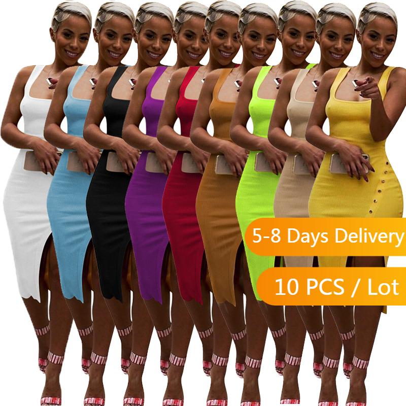 Casual Dresses Bulk Items Wholesale Lots Square Collar Summer Dress Women Streetwear Side Slit Bodycon Sleeveless Fashion Midi DressCasual, Black
Casual Dresses Bulk Items Wholesale Lots Square Collar Summer Dress Women Streetwear Side Slit Bodycon Sleeveless Fashion Midi DressCasual, Black