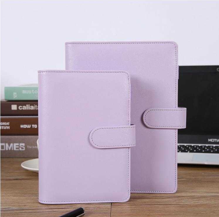 A6 Notebook Binder Wholesale 6 Rings Spiral Business Office Planner Agenda Budgets Binders Macaron Color PU Leather Cover Binder Pockets
