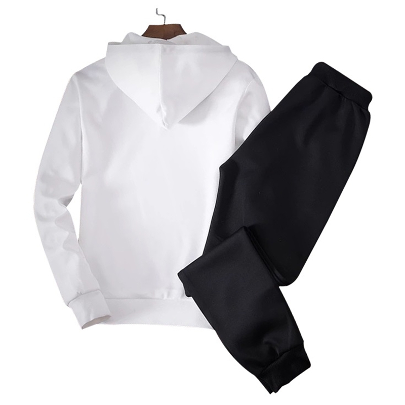 Sets Tracksuit Men Autumn Winter Hooded Sweatshirt Drawstring Outfit Sportswear Male Suit Pullover Two Piece Set Casual 220402