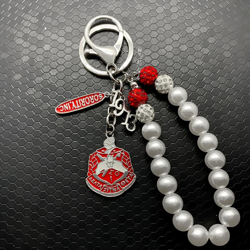 Keychains Fashion Red DELTA Sorority Society Symbolic Jewelry Pendant Key Ring Simulation Pearl Chain Keychain
Keychains Fashion Red DELTA Sorority Society Symbolic Jewelry Pendant Key Ring Simulation Pearl Chain Keychain