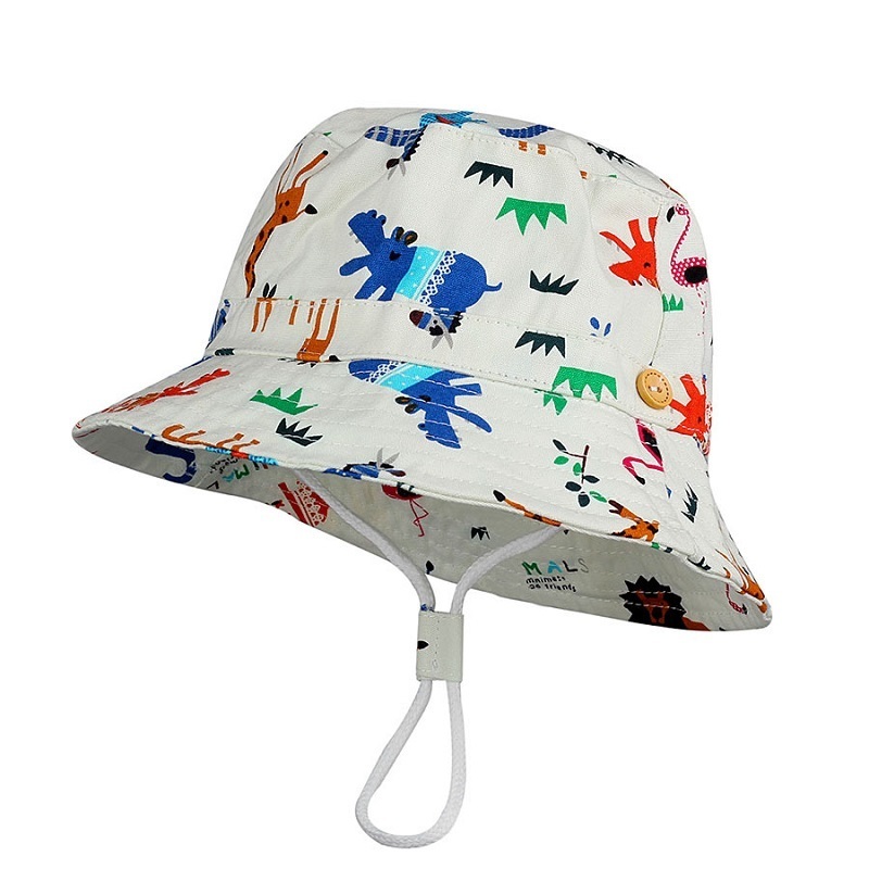 Caps Hats Summer Children Cotton Cartoon Bucket Cap For Boys Printing Floral Baby Girls Sun Hat Flower Kids Bonnet 220914