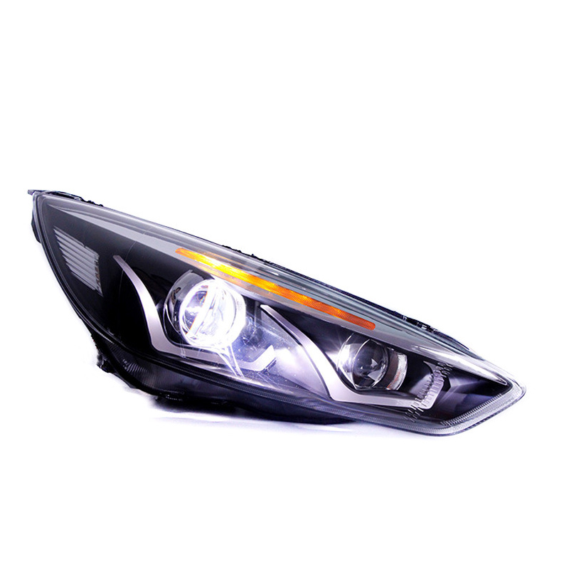 Auto LED Front Lamp For Ford Focus 20 15-20 18 Modified LED Daytime Running Head Lights Angel Eyes Dual Beam Lens Driving Light