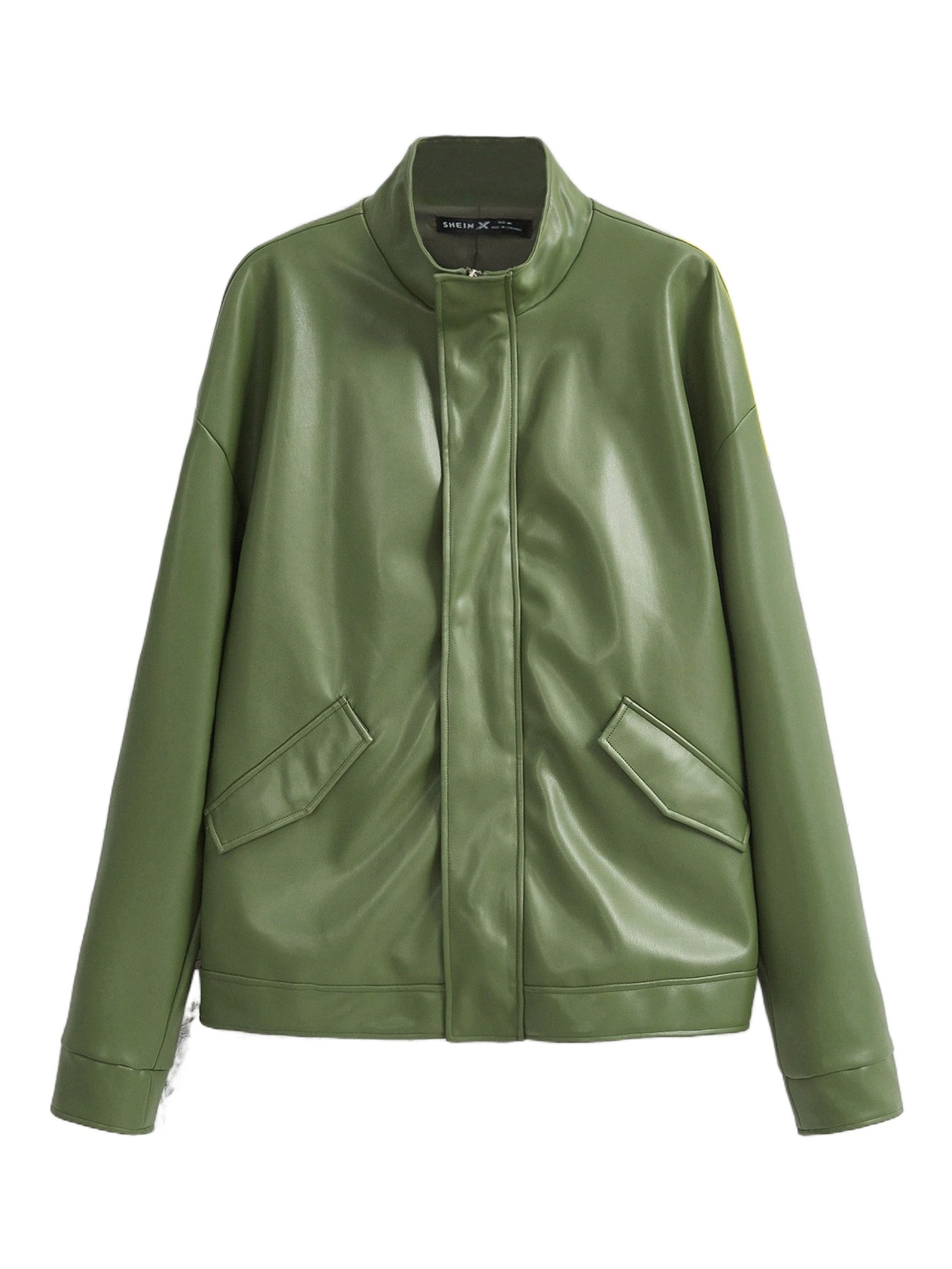 x MICAELA DIAZ Men Letter Graphic Drop Shoulder PU Leather Jacket Z5WE#, Army green
x MICAELA DIAZ Men Letter Graphic Drop Shoulder PU Leather Jacket Z5WE#, Army green