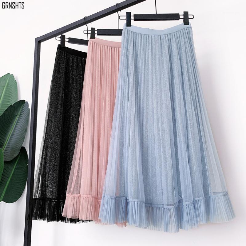 Skirts 2022 Spring Summer A-line Skirt Temperament Elegant Fishtail Ruffled Casual Mid-length Yarn With Flash, Black
Skirts 2022 Spring Summer A-line Skirt Temperament Elegant Fishtail Ruffled Casual Mid-length Yarn With Flash, Black