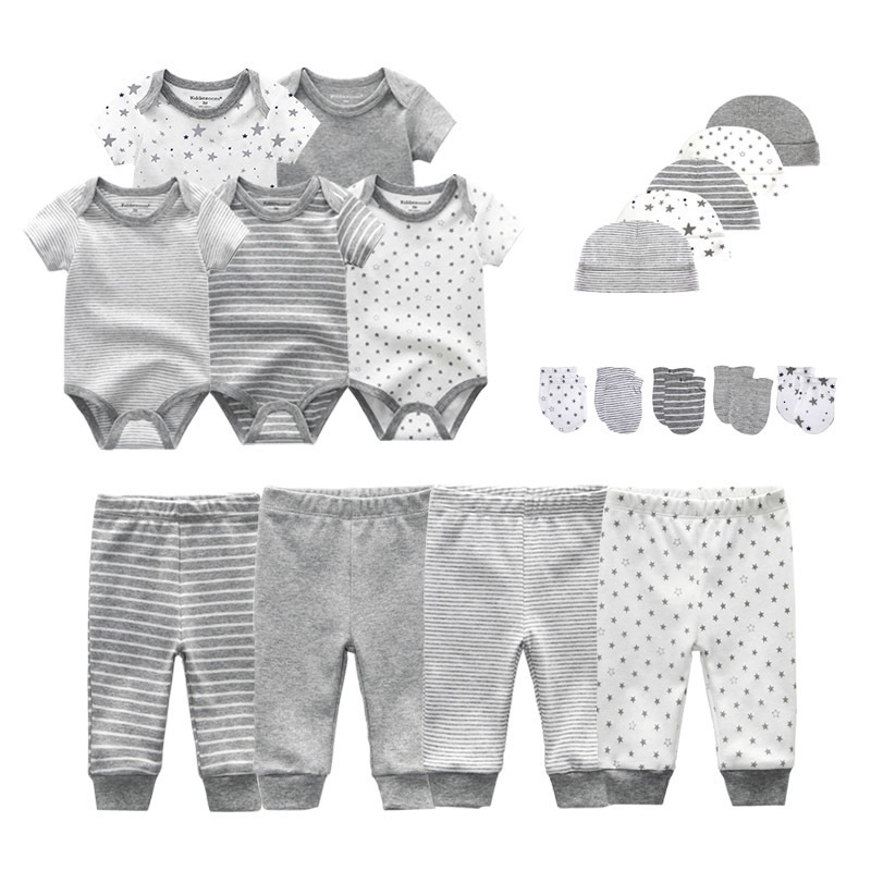 Solid Unisex Born Baby Boy Clothes Bodysuits+Pants+Hats+Gloves Girl Cotton Clothing Sets Roupa de 220509