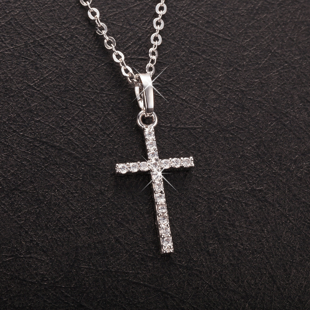Fashion Cross Pendants Gold Color Crystal Cross Pendant Necklace Jewelry For Men/Women Wholesale