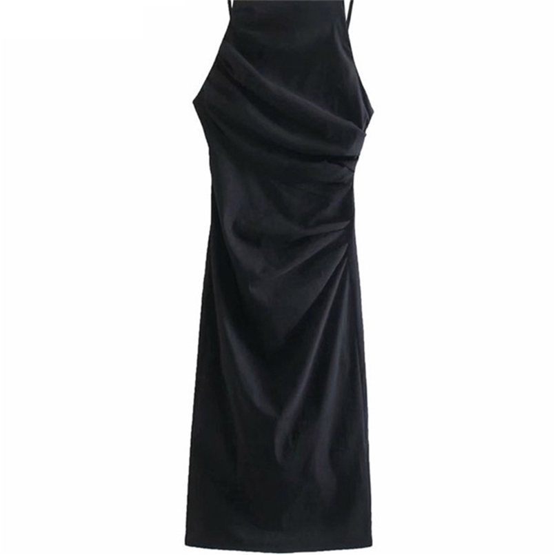 TRAF Women Fashion Pleat Detail Fitted Midi Dress Vintage Backless Zipper Thin Straps Female Dresses Vestidos Mujer 220613, As picture
TRAF Women Fashion Pleat Detail Fitted Midi Dress Vintage Backless Zipper Thin Straps Female Dresses Vestidos Mujer 220613, As picture