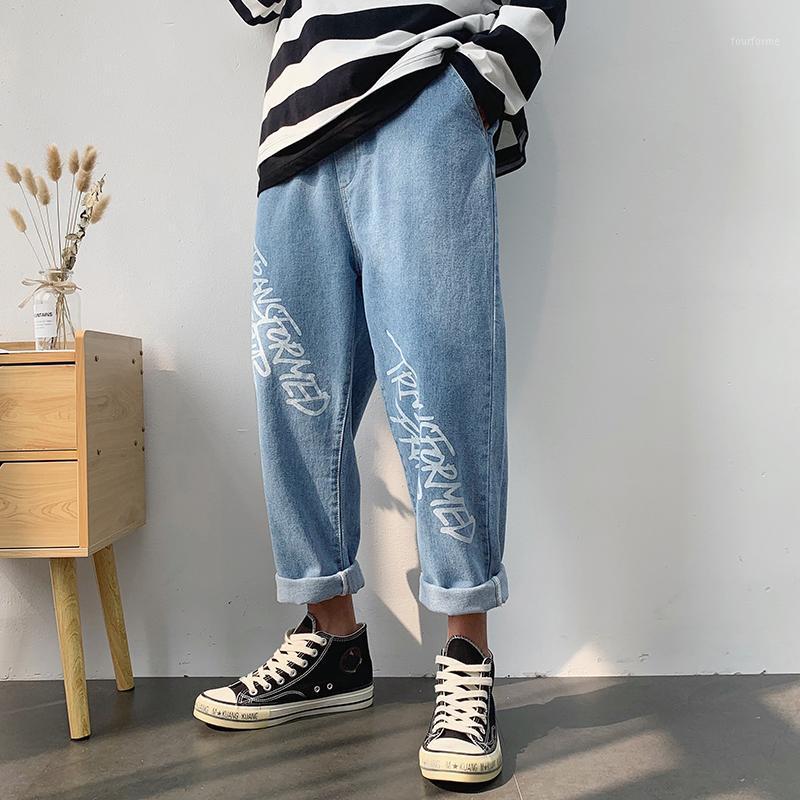 Summer Jeans Men Fashion Letter Printing Straight Casual Denim Nine Pants Man Streetwear Hip Hop Loose Trousers Male Clothes Men's, Blue
Summer Jeans Men Fashion Letter Printing Straight Casual Denim Nine Pants Man Streetwear Hip Hop Loose Trousers Male Clothes Men's, Blue