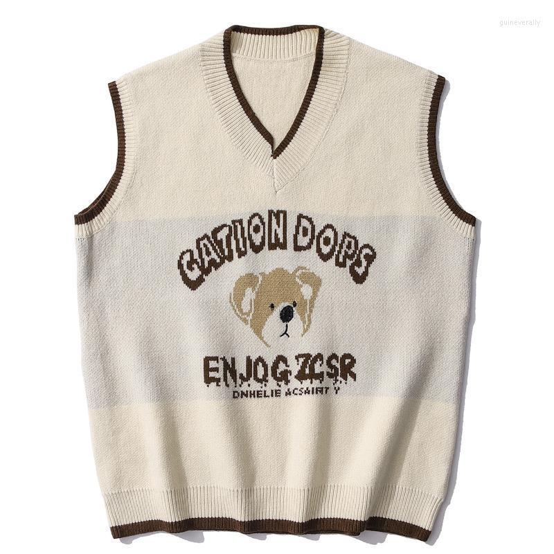 Men' Vests LACIBLE Harajuku Streetwear Knitted Vintage Bear Sweaters Vest Men 2022 Autumn Casual Sleeveless Knitwear Pullover Tops Unisex G, White
Men' Vests LACIBLE Harajuku Streetwear Knitted Vintage Bear Sweaters Vest Men 2022 Autumn Casual Sleeveless Knitwear Pullover Tops Unisex G, White