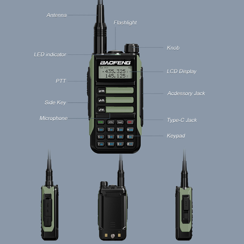 Baofeng UV 16 IP68 Waterproof 50Km Long Distance Dual Band 136 174 400 520MHz Walkie Talkie 220812