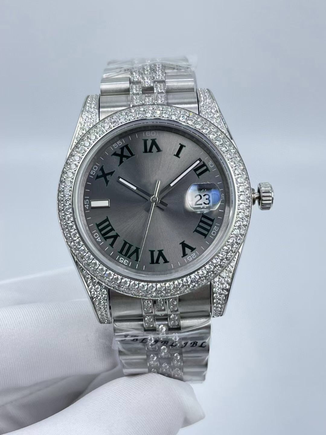 Men's Watch Automatic Mechanical Stainless Steel Mens 41mm Diamond Iced Out Man Wristwatches, Waterproof
Men's Watch Automatic Mechanical Stainless Steel Mens 41mm Diamond Iced Out Man Wristwatches, Waterproof