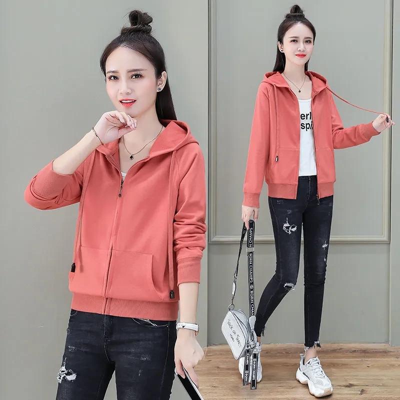 Women' Jackets Hooded Women' Sweatshirt Sports Coat Zipper Solid Wild Korean Fashion Slim Fit Casual Female Short Spring Autumn, Black
Women' Jackets Hooded Women' Sweatshirt Sports Coat Zipper Solid Wild Korean Fashion Slim Fit Casual Female Short Spring Autumn, Black