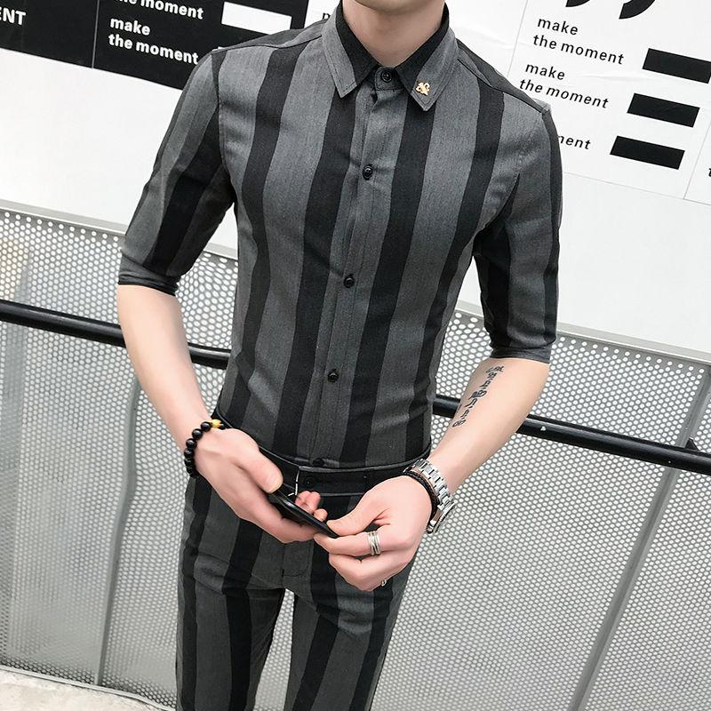 Men's Tracksuits 2022 Summer Shirt Men And Pant Casual Erkek Giyim Slim Fit Social Club Outfits Fashion Stripe 2pcs Set Pants Pullover, Light gray
Men's Tracksuits 2022 Summer Shirt Men And Pant Casual Erkek Giyim Slim Fit Social Club Outfits Fashion Stripe 2pcs Set Pants Pullover, Light gray
