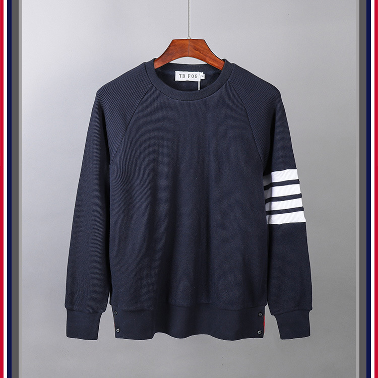 Men's Hoodies Waffle Stripe Pullover Loose Sweater Women's Cotton Couple Sweater, Blue
Men's Hoodies Waffle Stripe Pullover Loose Sweater Women's Cotton Couple Sweater, Blue