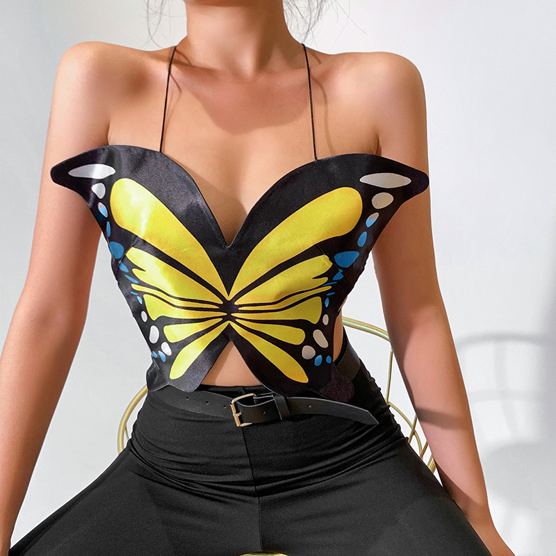 Women' Tanks & Camis Butterfly neck tie sexy vest halter belt belly band wrap chest wear backless hot girl, Blue
Women' Tanks & Camis Butterfly neck tie sexy vest halter belt belly band wrap chest wear backless hot girl, Blue