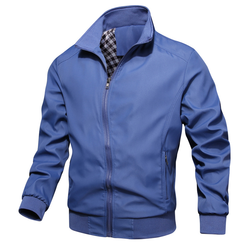 Men Stand Collar Bomber Jacket Light Weight Spring Autumn Zip-up Flight Pilot Wind Breaker Plus Size M-8XL Jacket