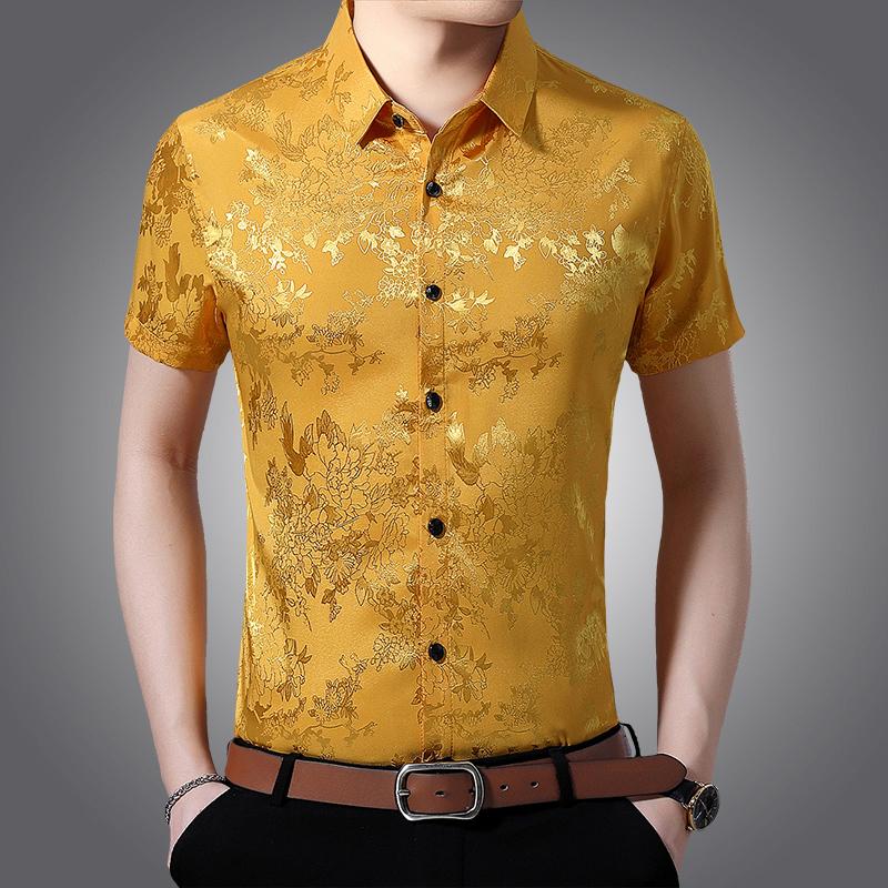 Men' Casual Shirts Men' Fashion Silk Shirt Summer Floral Soft Clothes Male Short Sleeve Dress ShirtsMen, Blue
Men' Casual Shirts Men' Fashion Silk Shirt Summer Floral Soft Clothes Male Short Sleeve Dress ShirtsMen, Blue