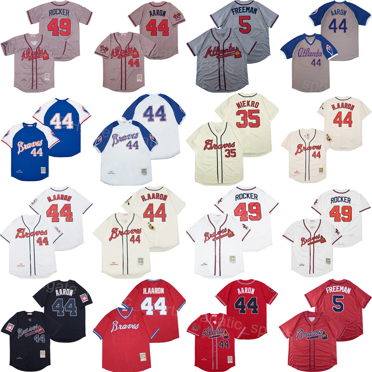 Man Baseball Vintage 5 Freddie Freeman Jerseys Retro 44 Hank Aaron 35 Phil Niekro 49 John Rocker Cool Base Cooperstown Pullover Retire 1974 1995 1999 1961 1963 1973, 1974 retro
Man Baseball Vintage 5 Freddie Freeman Jerseys Retro 44 Hank Aaron 35 Phil Niekro 49 John Rocker Cool Base Cooperstown Pullover Retire 1974 1995 1999 1961 1963 1973, 1974 retro