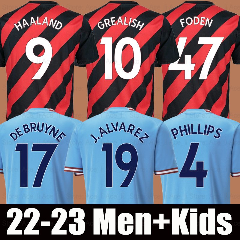 22 23 HAALAND ALVAREZ PHILLIPS SOCCER JERSEYS GREALISH STERLING MANS CITIES MAHREZ fans player version DE BRUYNE FODEN 2022 2023 kids kit sets Boys football shirt, 22-23 away+patch
22 23 HAALAND ALVAREZ PHILLIPS SOCCER JERSEYS GREALISH STERLING MANS CITIES MAHREZ fans player version DE BRUYNE FODEN 2022 2023 kids kit sets Boys football shirt, 22-23 away+patch